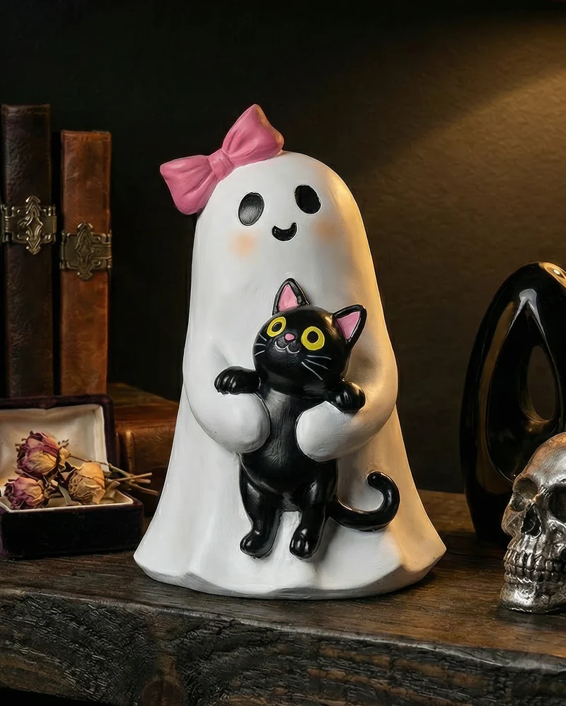 Summerween Gespenst mit Kätzchen 20cm