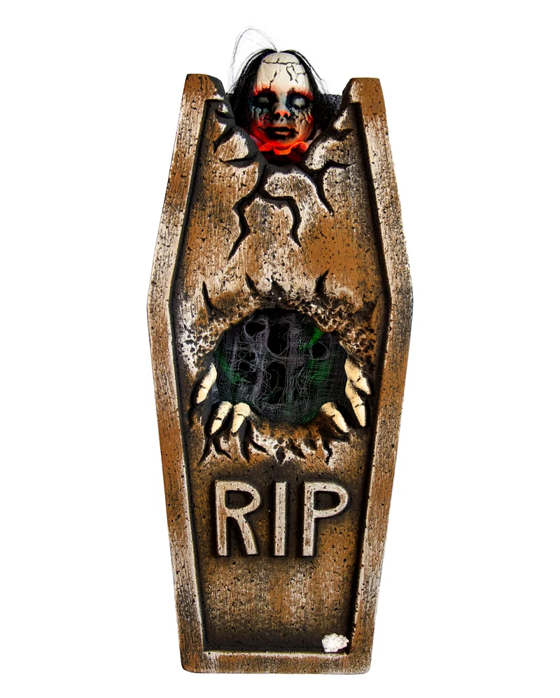 R.I.P. Grabstein mit Gruseleffekt | Licht, Sound & Bewegung 42cm