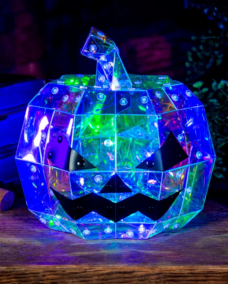 Holografischer Kürbis mit LED Licht 30cm