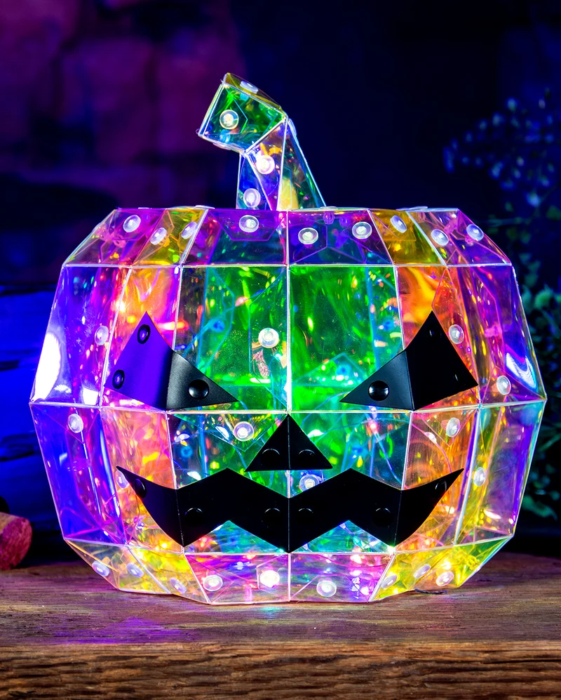Holografischer Kürbis mit LED Licht 30cm
