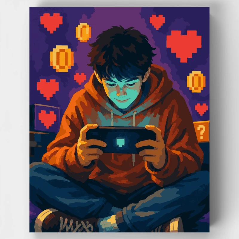 Pixel Game Boy - Paint by Numbers Kit