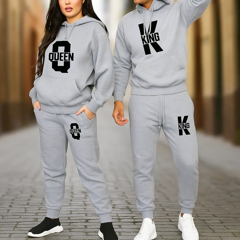 King Queen Hoodie Grau