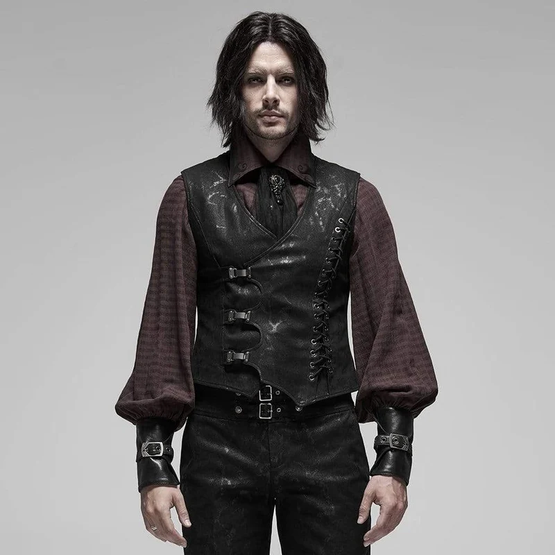 Steampunk-Westen mit melierten Streifen für Herren