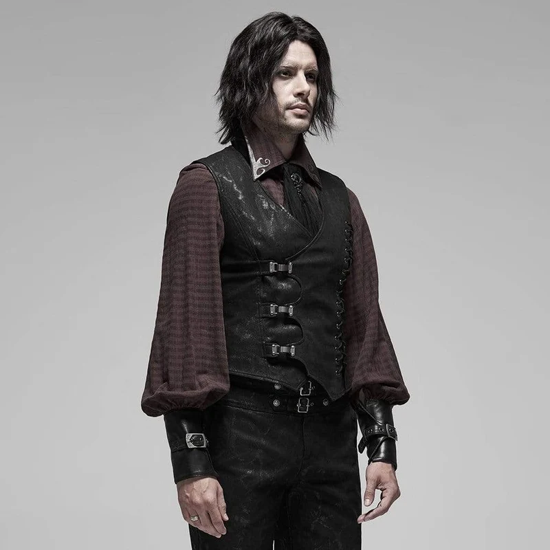 Steampunk-Westen mit melierten Streifen für Herren