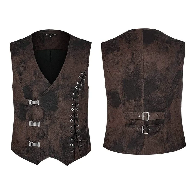 Steampunk-Westen mit melierten Streifen für Herren