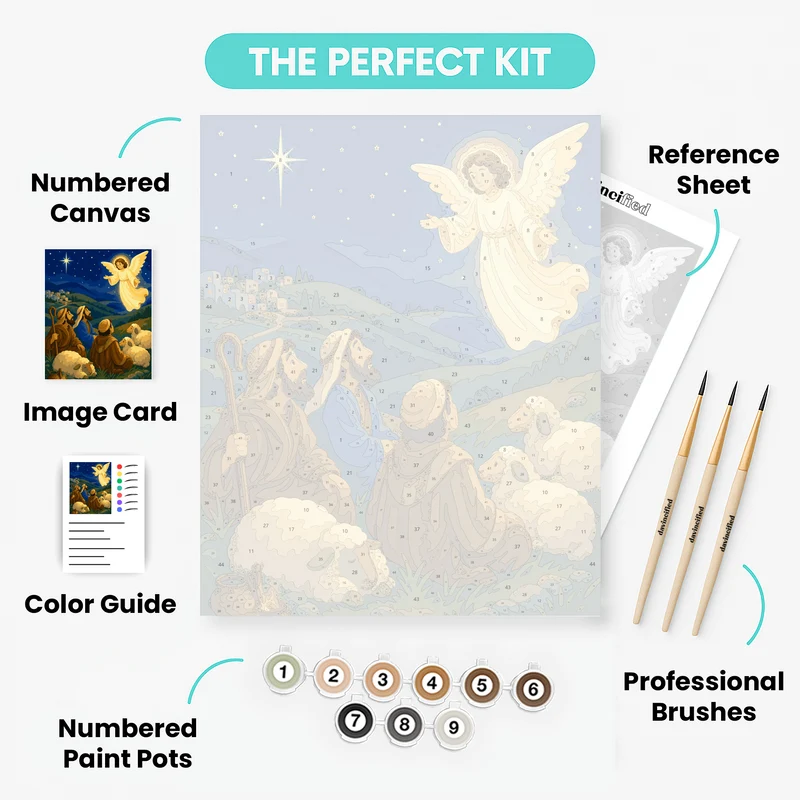 Angel and Shepherds - Paint by Numbers Kit