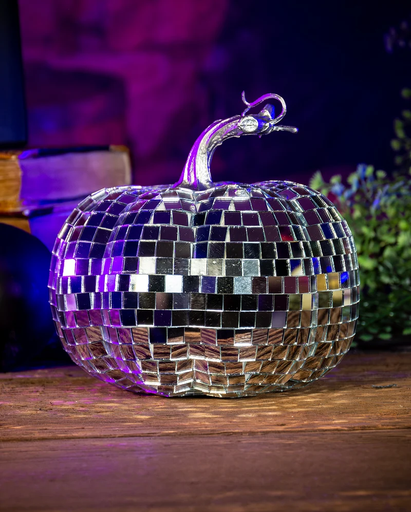 Disco Kürbis mit Spiegel-Effekt 15cm