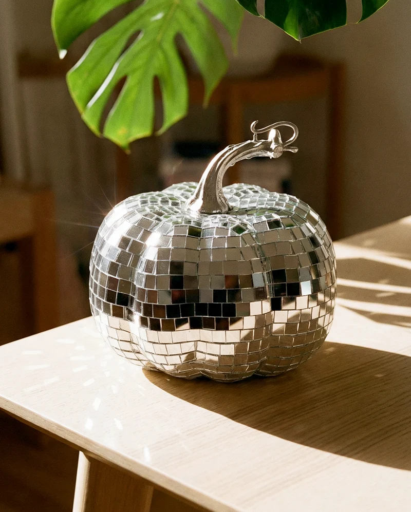 Disco Kürbis mit Spiegel-Effekt 15cm