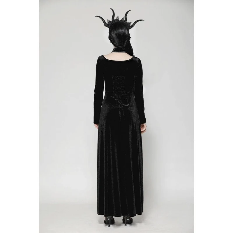 Gothic-Abendkleid aus Samt mit Cut-outs und Seitenschlitzen für Damen, Hochzeitskleid