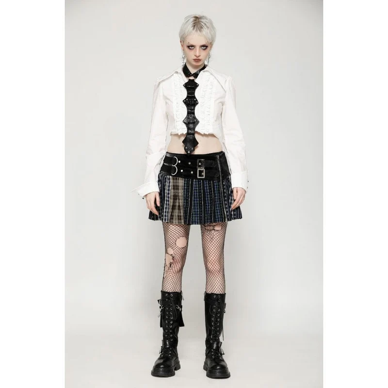 Punk-Krawatte aus unregelmäßigem Kunstleder für Damen