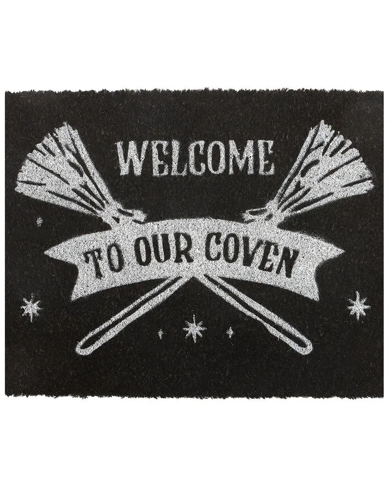 Schwarze "Welcome to Our Coven" Türmatte 60x40cm