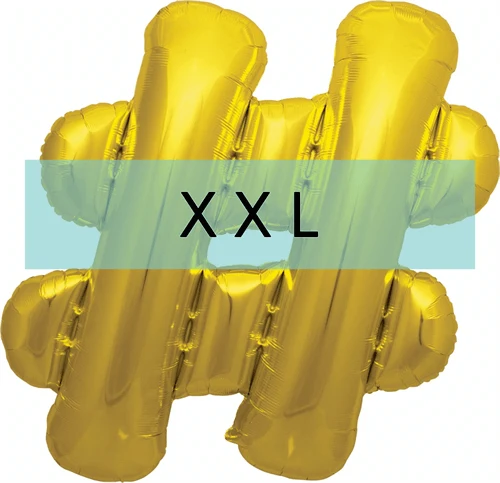 Buchstaben Ballon #-Hashtag XXL Gold