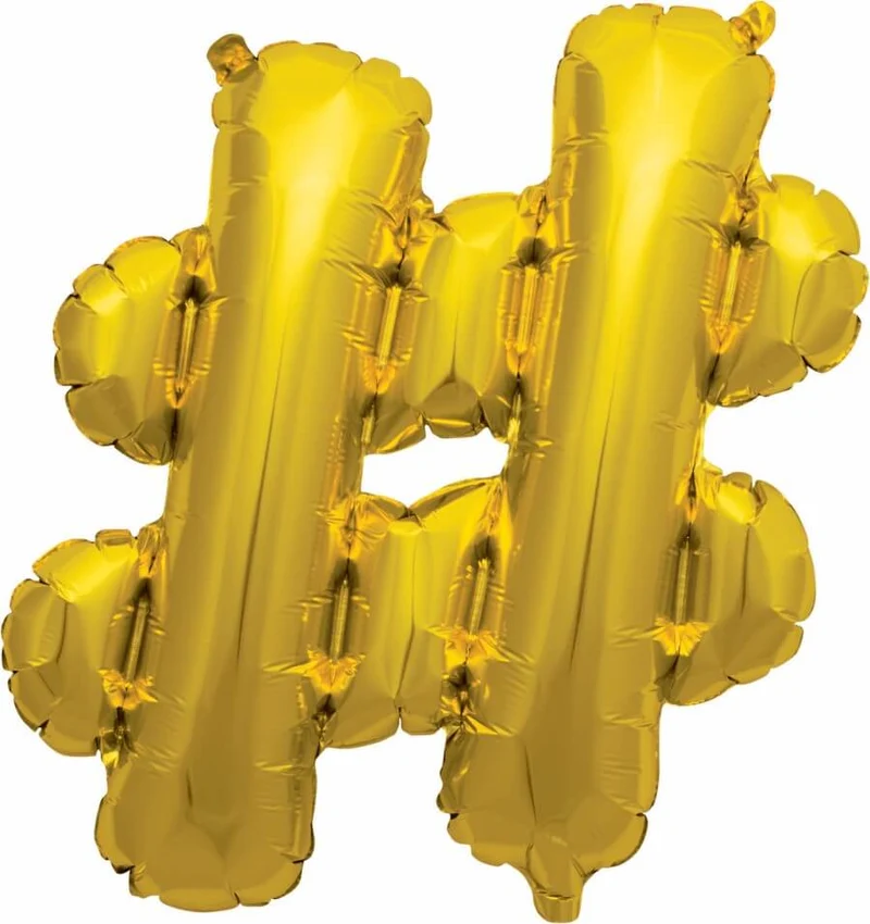 Buchstaben Ballon #-Hashtag Gold