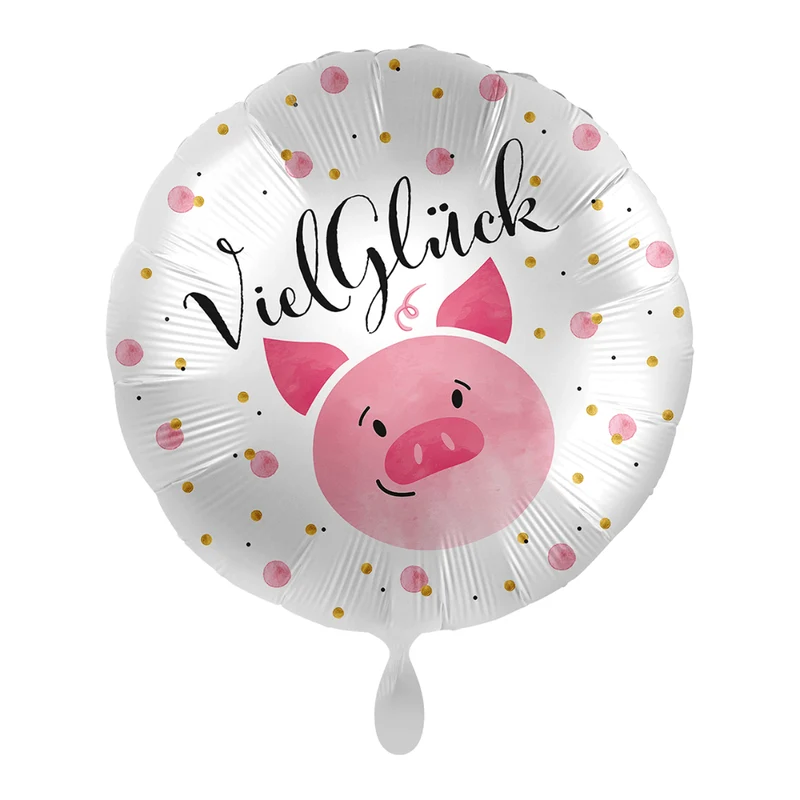 Folienballon "Viel Glück" Schwein