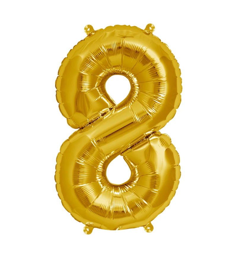 Zahlen Ballon 8 Gold