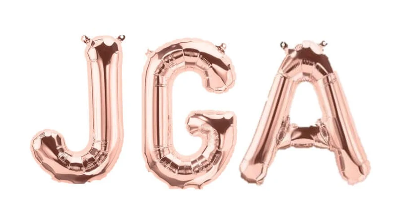 Ballonschriftzug "JGA" Roségold
