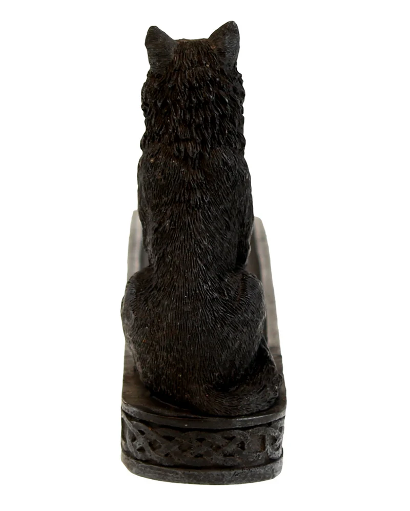 Schwarzer Wolf Räucherstäbchen Halter 25cm