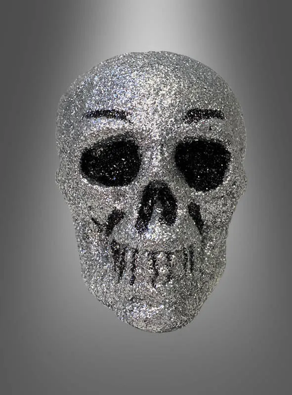 Glitzernder Totenkopf silber