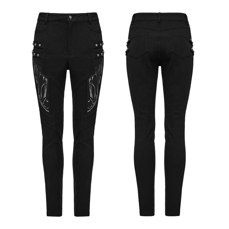 Cyberpunk-Leggings mit Nieten für Damen