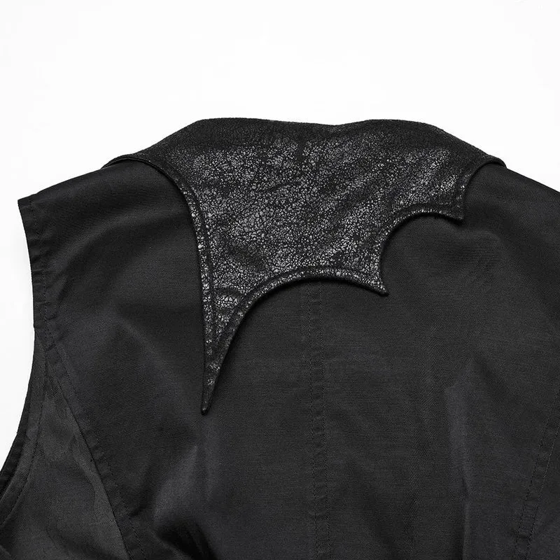 Gothic-Weste für Damen mit unregelmäßigem Fledermauskragen und Kette