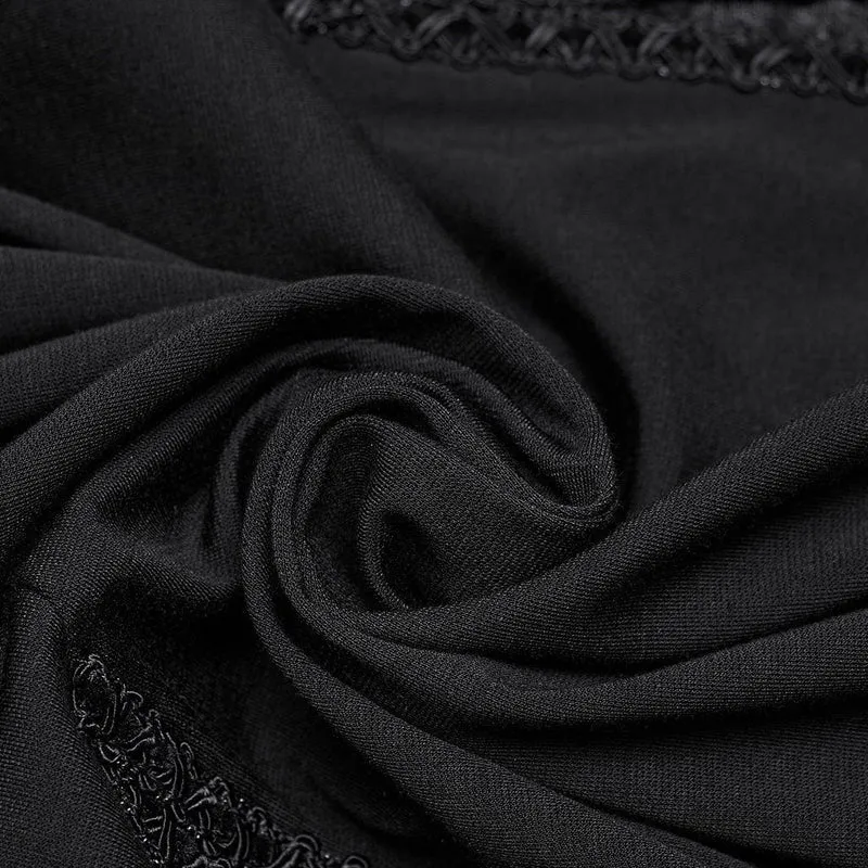 Gothic-Partykleid mit tiefem Ausschnitt aus Sipder-Netzstoff für Damen