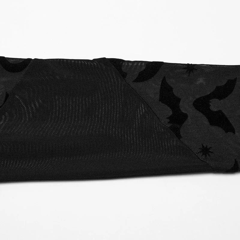 Gothic-Hexenkleid mit unregelmäßigen, schulterfreien Rüschen für Damen