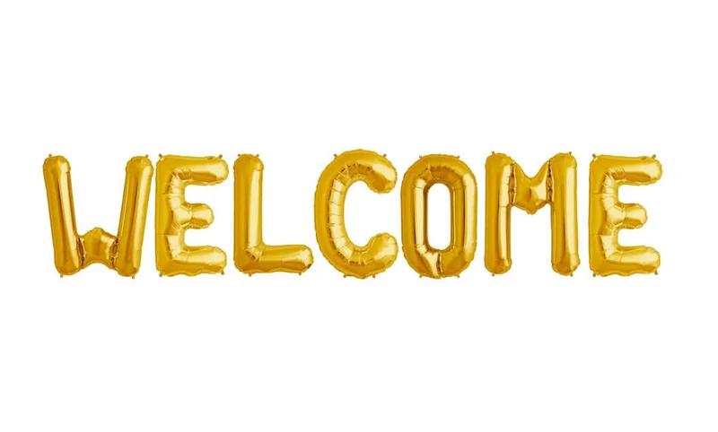 Ballonschriftzug "Welcome"