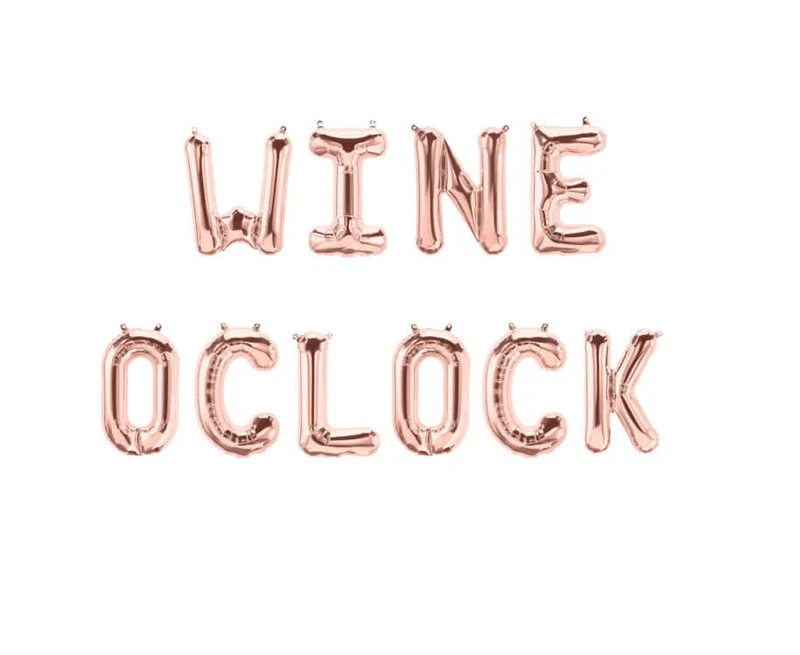 Ballonschriftzug "Wine Oclock"