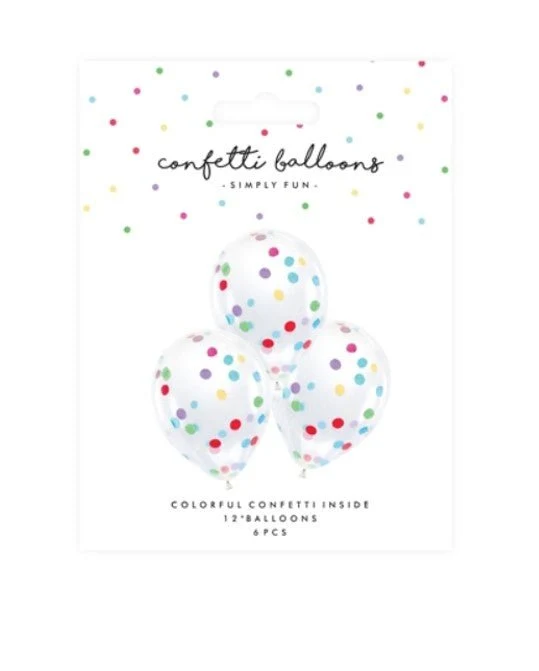 Konfetti-Ballons Ø 30cm Bunt 6 Stk.