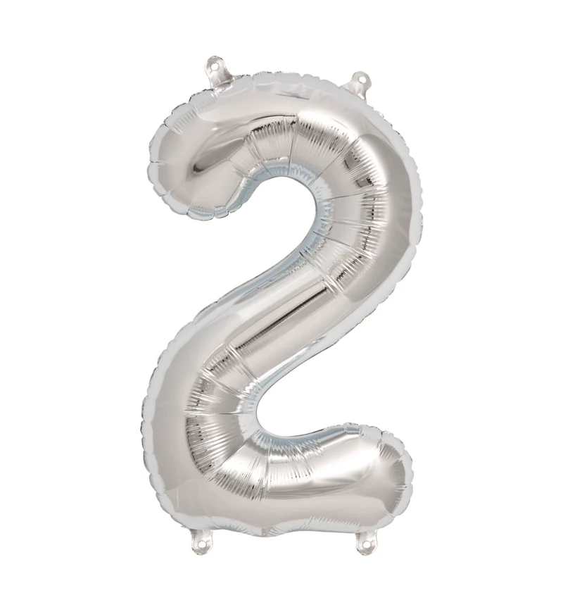 Zahlen Ballon 2 Silber