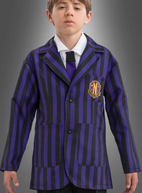 Wednesday Jungen Schuluniform Schwarz Lila