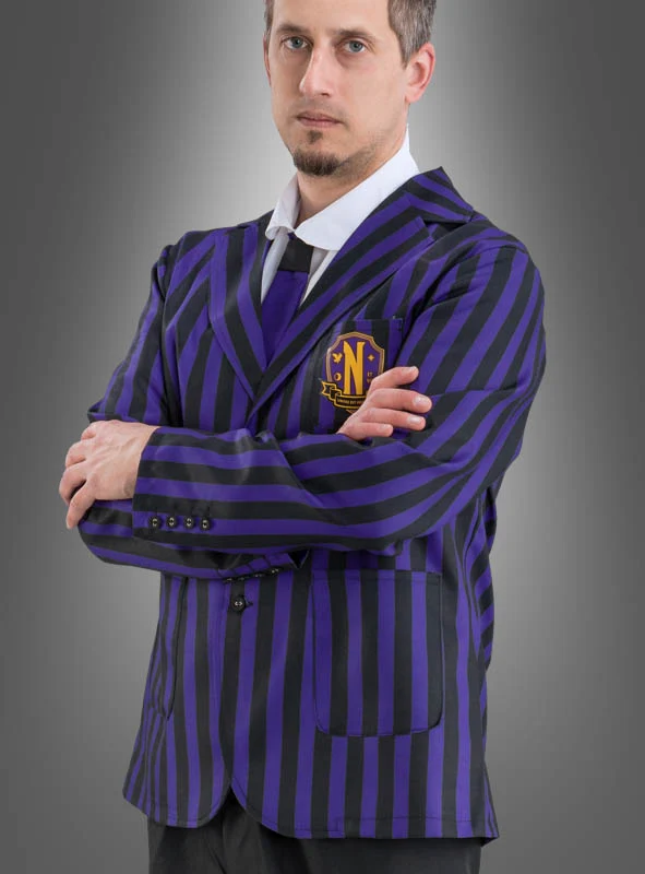 Wednesday Herren Schuluniform Schwarz Lila