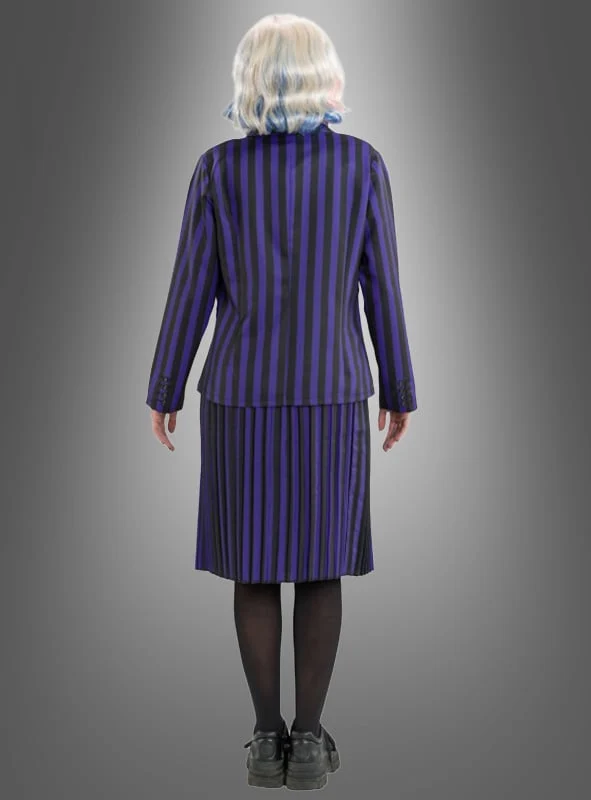Enid Kostüm aus Wednesday Schuluniform Schwarz Lila