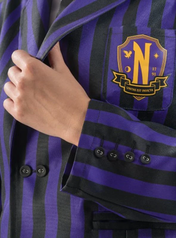 Enid Kostüm aus Wednesday Schuluniform Schwarz Lila