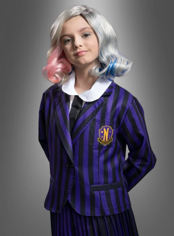 Wednesday Enid Mädchen Schuluniform Schwarz Lila
