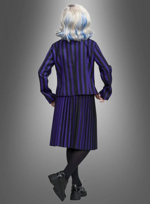 Wednesday Enid Mädchen Schuluniform Schwarz Lila