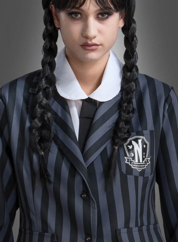Wednesday Damen Schuluniform Schwarz Grau