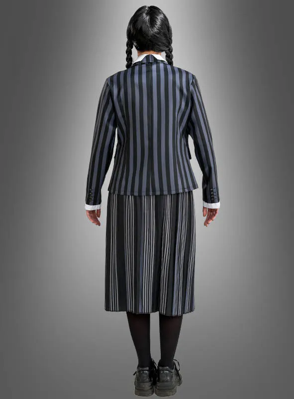Wednesday Damen Schuluniform Schwarz Grau