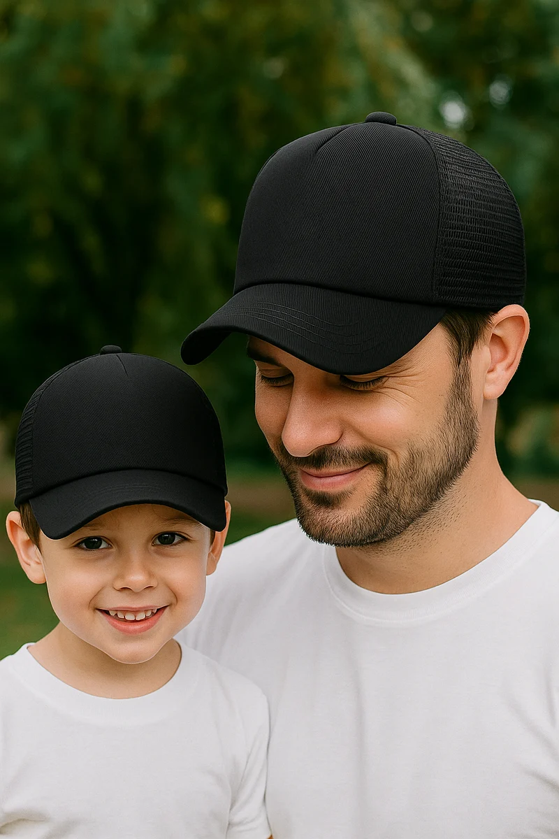 Papa Sohn Cap Schwarz
