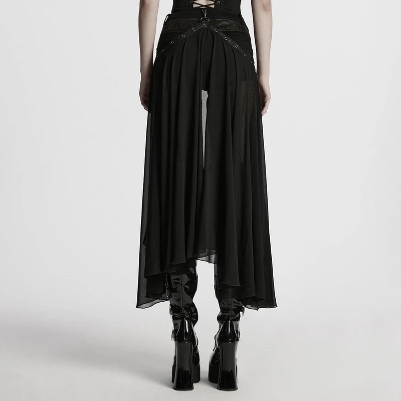 Damen-Shorts im Punk-Stil mit Nieten und abnehmbarem Kilt