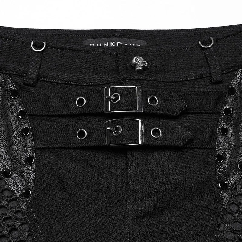 Damen-Shorts im Punk-Stil mit Nieten und abnehmbarem Kilt