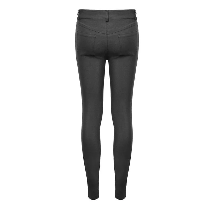 Herren PU Spliced ​​Stripes Röhrenhose