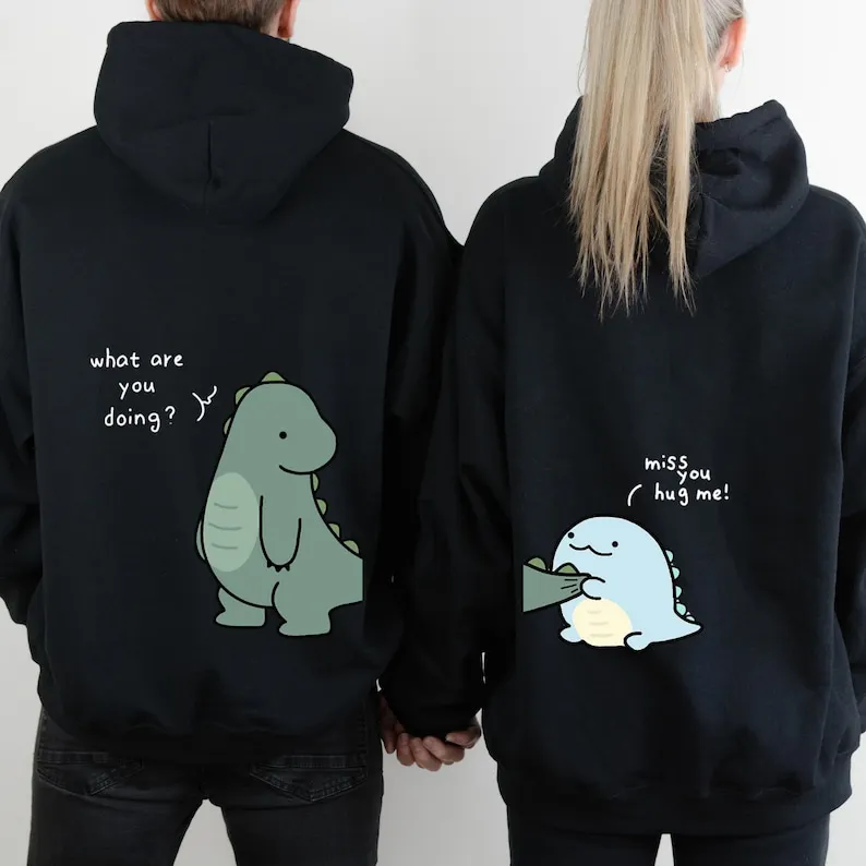 Couple Dino Hoodies