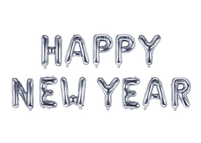 Ballonschriftzug "HAPPY NEW YEAR" Silber
