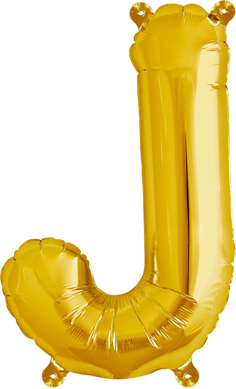 Buchstaben Ballon J Gold