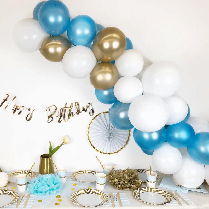 Ballongirlanden-Kit DIY Gold-Blau