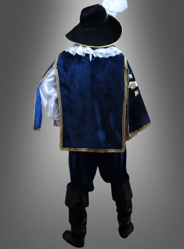 DELUXE Musketier Kostüm dunkelblau