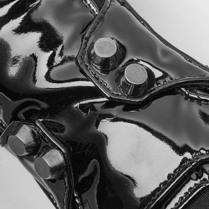 Lange Punk-Handschuhe aus Kunstleder für Damen