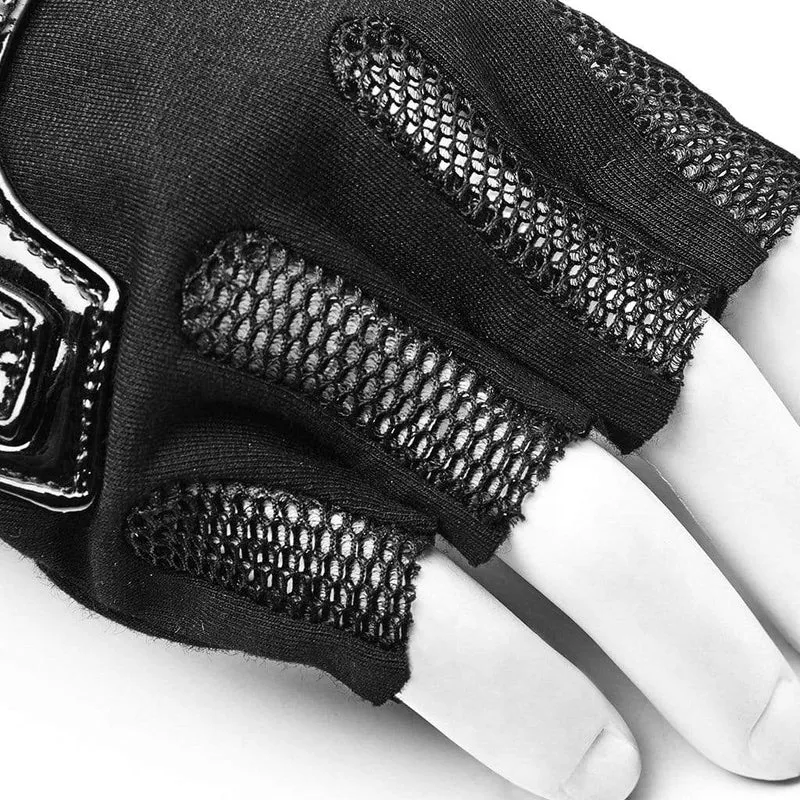 Lange Punk-Handschuhe aus Kunstleder für Damen