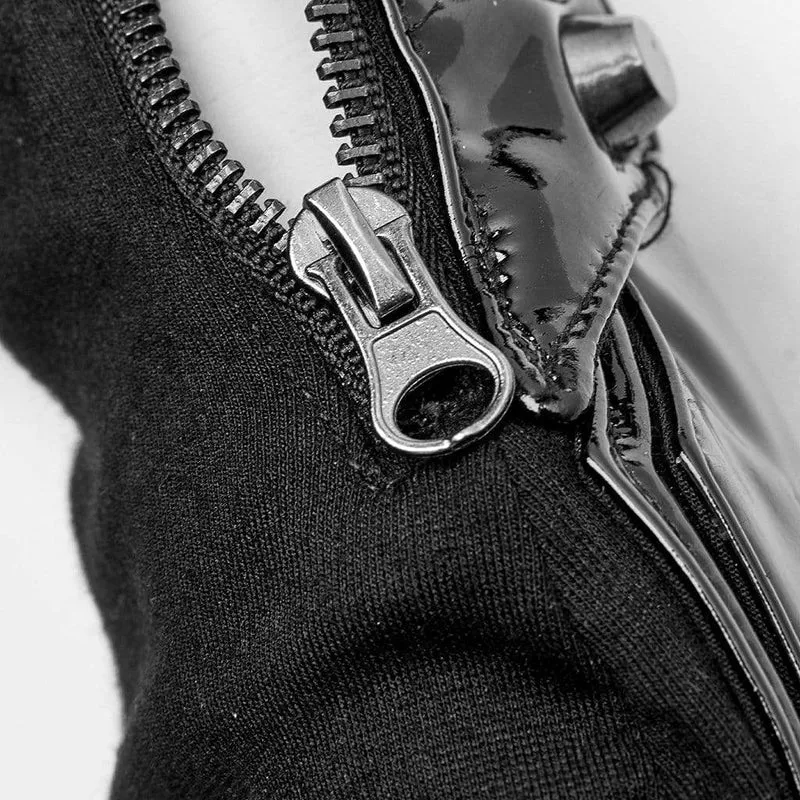 Lange Punk-Handschuhe aus Kunstleder für Damen